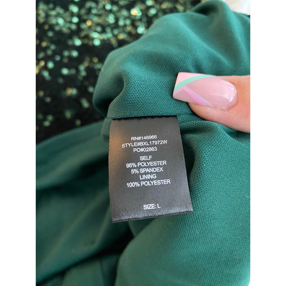 Windsor Green Asymmetric Velvet Bodycon Short
Dress w/ Sequin - Picture 7 of 7